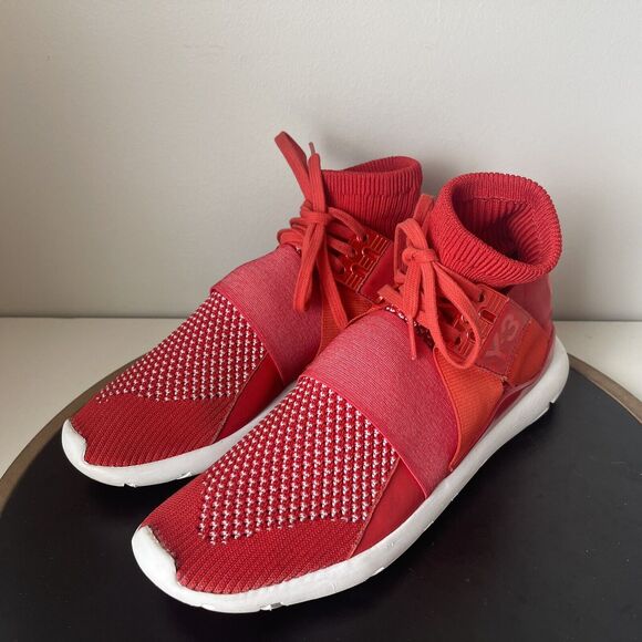 Y-3 YOHJI YAMAMOTO Qasa Elle Lace Knit Sock Red Trainers US 9 Sneakers - Picture 4 of 11